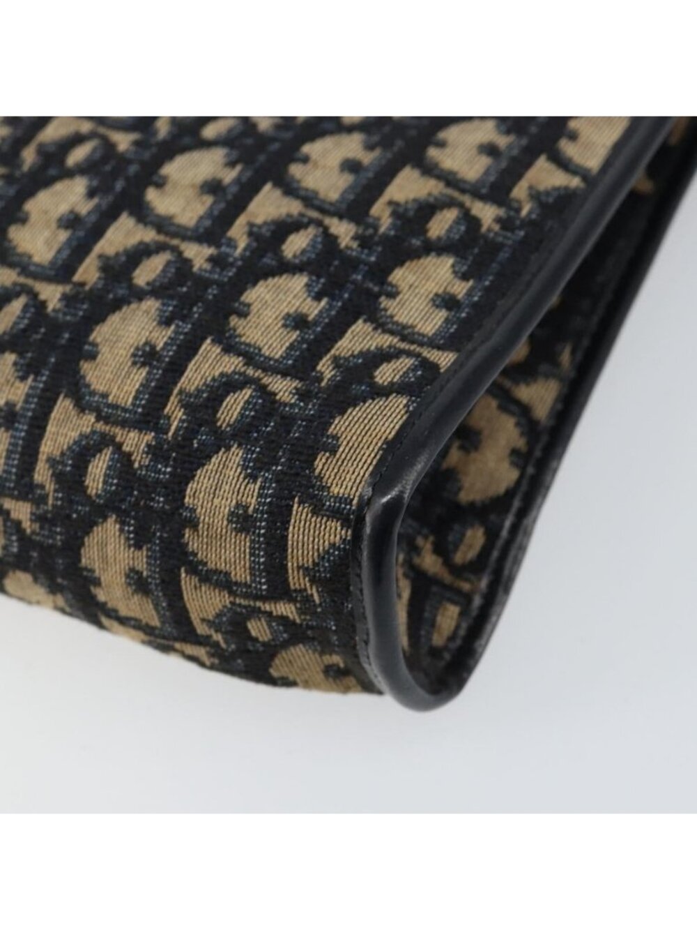 Authentic Christian Dior Trotter Canvas Shoulder Bag Navy Gold - Picture 4 of 16